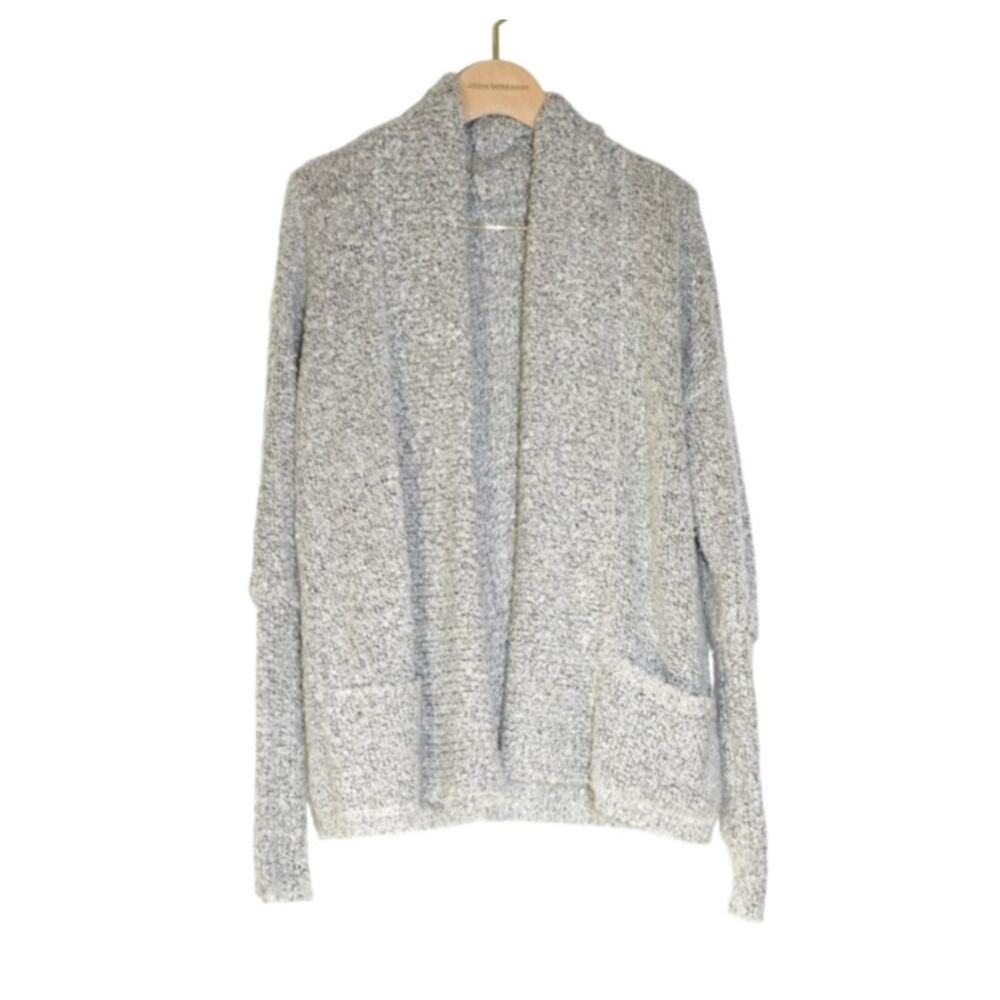 BCBGeneration - Oversized Boucle Kimono Cardigan Sweater Gray White / Size M/L